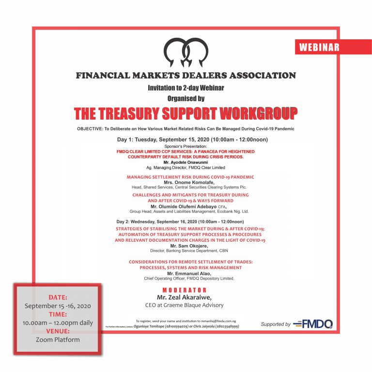 FMDA’S TREASURY SUPPORT WORKGROUP HOLDS 2-DAY WEBINAR